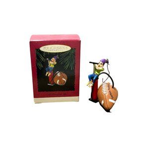 Hallmark All Pumped Up Football Santa Ornament